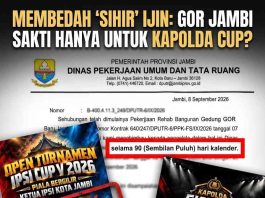 Sakti! Proyek Rehab GOR Jambi Mendadak ‘Libur’ Sehari Demi Kapolda Fighter Match