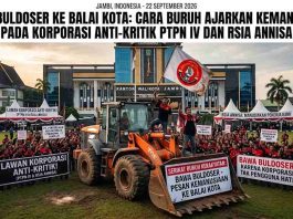 Bawa Buldoser ke Balai Kota: Cara BURUH Ajarkan Kemanusiaan pada Korporasi Anti-Kritik PTPN IV dan RSIA Annisa