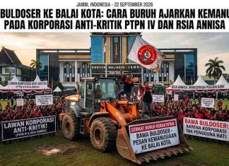 Bawa Buldoser ke Balai Kota: Cara BURUH Ajarkan Kemanusiaan pada Korporasi Anti-Kritik PTPN IV dan RSIA Annisa
