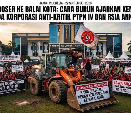 Bawa Buldoser ke Balai Kota: Cara BURUH Ajarkan Kemanusiaan pada Korporasi Anti-Kritik PTPN IV dan RSIA Annisa