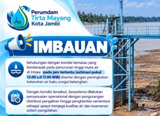 Musim Kemarau, Perumda Tirta Mayang Imbau Pelanggan Untuk Menampung Persediaan Air
