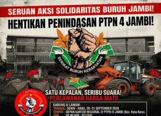 Kalian Punya Jabatan, Kami Punya Massa! Buruh PTPN 4 Tolak Mundur Sebelum Dua Manajer Dicopot! Senin 28 September 2026 1000 Buruh Pastikan PTPN 4 Jambi Lumpuh Total!