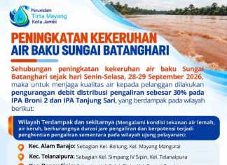 Kekeruhan Air Baku Meningkat, Perumda Tirta Mayang Jaga Kualitas Air