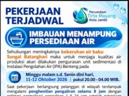 Kuras Endapan Lumpur Batanghari demi Jaga Kualitas, PDAM Tirta Mayang Sampaikan Permohonan Maaf kepada Pelanggan