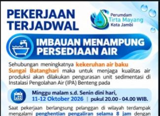 Kuras Endapan Lumpur Batanghari demi Jaga Kualitas, PDAM Tirta Mayang Sampaikan Permohonan Maaf kepada Pelanggan